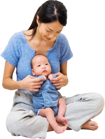 babysitter and a toddler