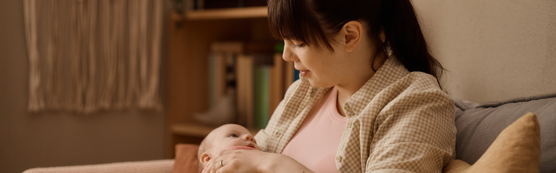 Mother holding her baby