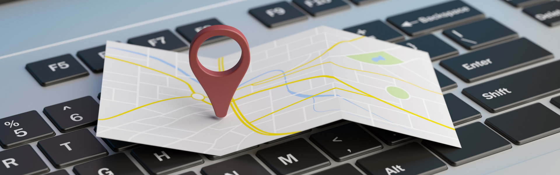 Map pin on keyboard